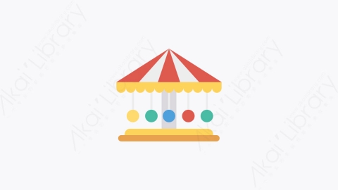 图片素材-0007-转盘carousel卡通扁平马戏团元素图标