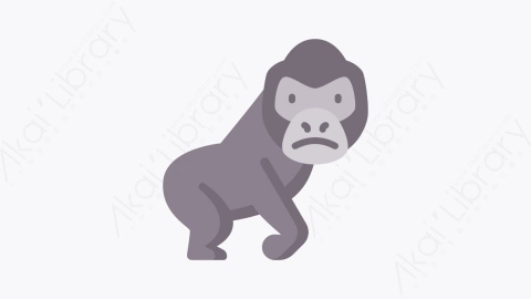 图片素材-007大猩猩 gorillaMG卡通野生动物元素图标