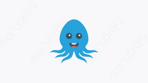 图片素材-007-章鱼octopus卡通扁平动物元素图标