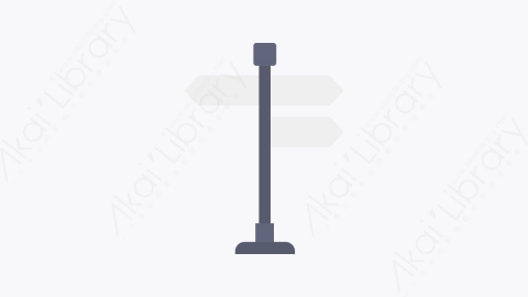 图片素材-008-方向标志directional_sign扁平卡通城市生活元素图标