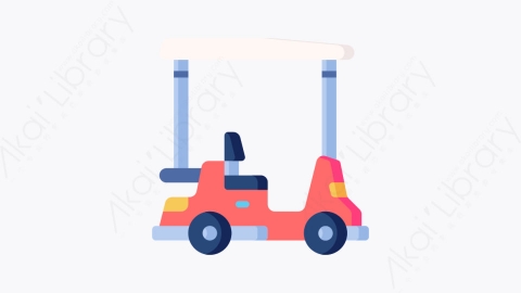 图片素材-008高尔夫球车 golf cartMG卡通高尔夫元素图标