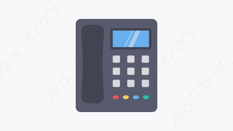 图片素材-008-固定电话landline扁平卡通办公空间元素图标
