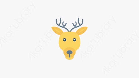 图片素材-008-驯鹿reindeer卡通扁平动物元素图标