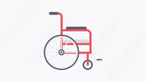图片素材-008-轮椅wheelchair卡通扁平医疗慈善元素图标