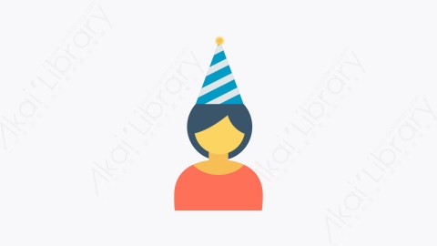 图片素材-009-生日女孩birthday_girl扁平卡通生日聚会元素图标