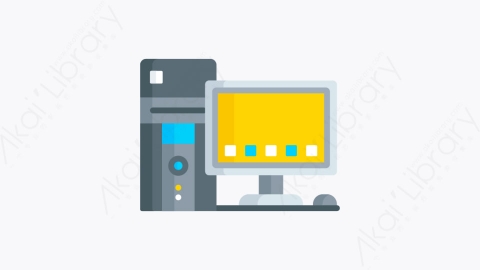 图片素材-010台式电脑 desktop computerMG卡通计算机元素图标
