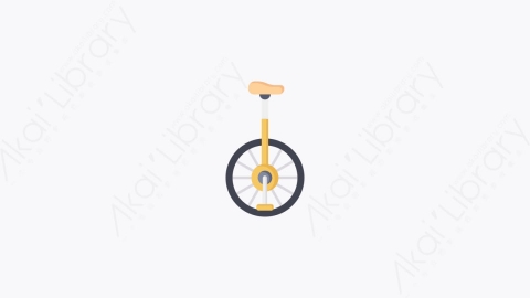 图片素材-011-独轮车unicycle扁平卡通游乐园元素图标