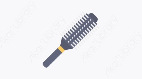 图片素材-012-毛刷hair_brush扁平卡通美容美发元素图标