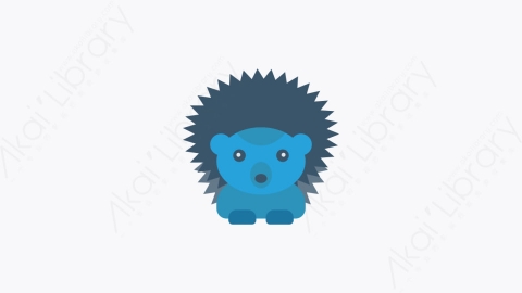 图片素材-013-刺猬hedgehog卡通扁平动物元素图标