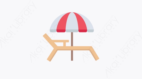 图片素材-016-沙滩椅beach_chair扁平卡通旅行和假期元素图标