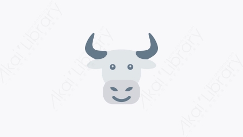 图片素材-020-公牛bull卡通扁平动物元素图标