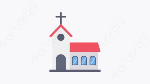 图片素材-021-教堂church扁平卡通城市生活元素图标