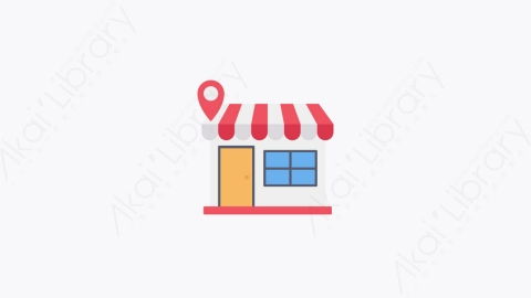图片素材-021-店铺map_point扁平卡通购物和电子商务元素图标