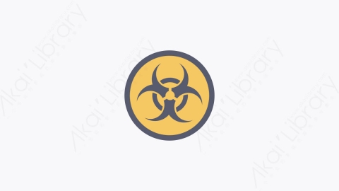 图片素材-022-生物危害标志biohazard_sign卡通扁平医疗冠状病毒元素图标