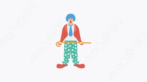 图片素材-0022-小丑clown卡通扁平马戏团元素图标