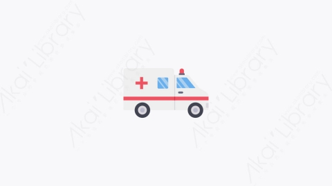 图片素材-024-救护车ambulance卡通扁平灾难自然灾害元素图标