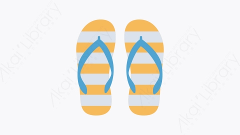 图片素材-025-拖鞋slippers扁平卡通旅行和假期元素图标