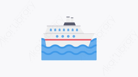 图片素材-027-游轮cruise_ship扁平卡通城市生活元素图标