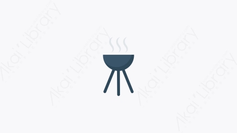 图片素材-028-烧烤bbq卡通扁平旅行和冒险元素图标