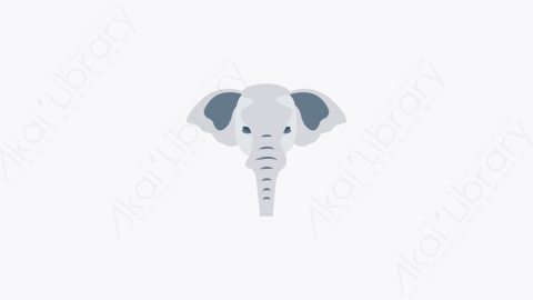 图片素材-028-大象elephant卡通扁平动物元素图标