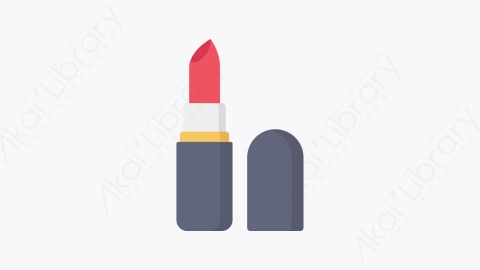 图片素材-028-唇膏lipstick扁平卡通美容美发元素图标
