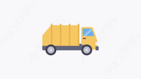 图片素材-028-垃圾车trash_truck扁平卡通城市生活元素图标