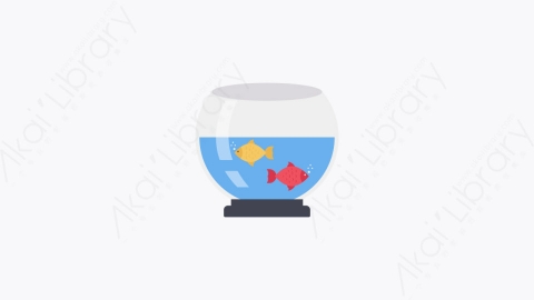 图片素材-029-鱼缸fishbowl卡通扁平业余爱好时间元素图标