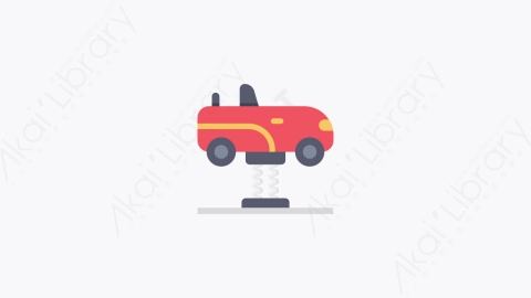 图片素材-029-弹簧车spring_swing_car扁平卡通游乐园元素图标