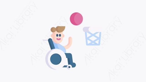 图片素材-029轮椅篮球wheelchairbasketballMG卡通辅助功能元素图标