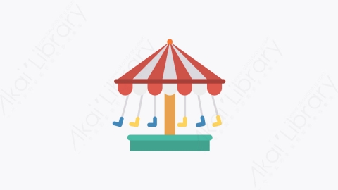 图片素材-0030-转盘carousel卡通扁平马戏团元素图标