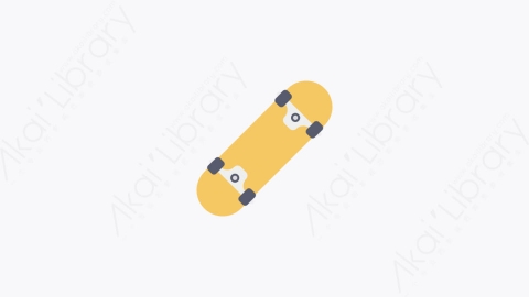 图片素材-031-滑板skateboard卡通扁平业余爱好时间元素图标