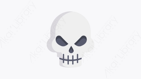 图片素材-031-头骨skull扁平卡通万圣节元素图标
