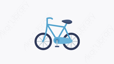 图片素材-032-自行车bicycle扁平卡通旅行和假期元素图标