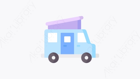 图片素材-032露营车 camper vanMG卡通旅行元素图标