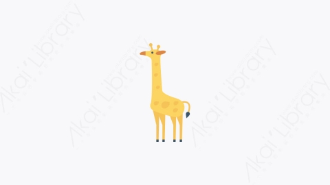图片素材-032-长颈鹿giraffe卡通扁平动物元素图标