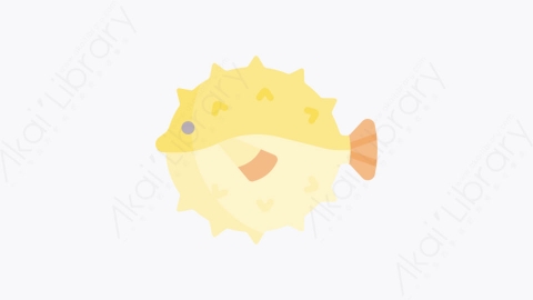 图片素材-032河豚 puffer fishMG卡通海上生活元素图标