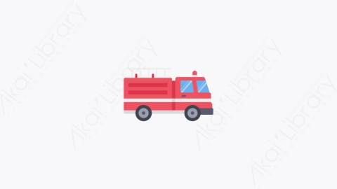 图片素材-033-消防车fire_truck卡通扁平紧急医疗卫生元素图标