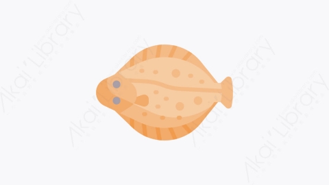 图片素材-033比目鱼 flounderMG卡通海上生活元素图标