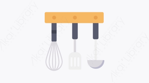 图片素材-033-厨房工具kitchen_tools扁平卡通烹饪元素图标