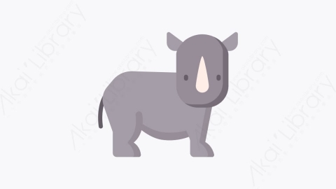 图片素材-033犀牛 rhinoMG卡通野生动物元素图标