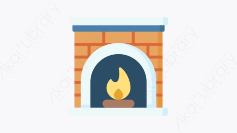 图片素材-034壁炉 fireplaceMG卡通家居用品元素图标