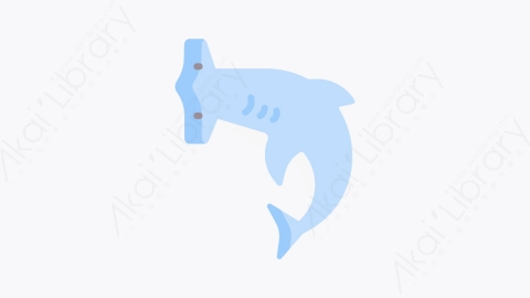 图片素材-034锤头鱼 hammerhead fishMG卡通海上生活元素图标