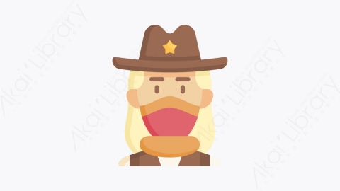 图片素材-035牛仔 cowboyMG卡通头像元素图标