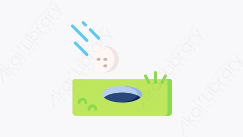 图片素材-035高尔夫球进洞 hole in oneMG卡通高尔夫元素图标