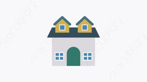 图片素材-035-住宅home卡通扁平城市建筑元素图标