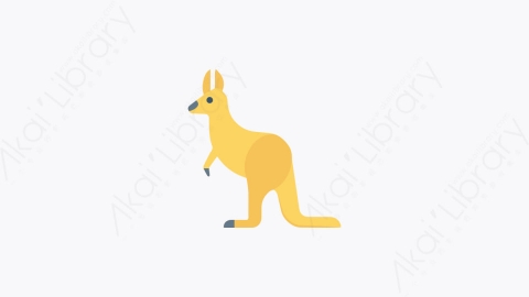 图片素材-035-袋鼠kangaroo卡通扁平动物元素图标