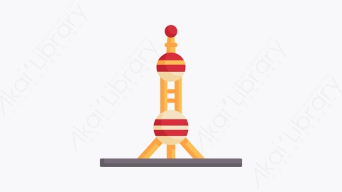图片素材-035东方明珠塔 oriental pearl towerMG卡通中国元素图标