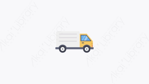 图片素材-035-卡车truck扁平卡通购物和电子商务元素图标