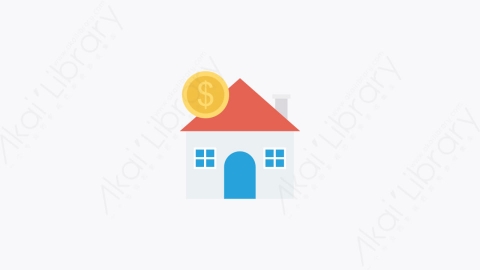图片素材-0036-住宅house卡通扁平金融财务元素图标