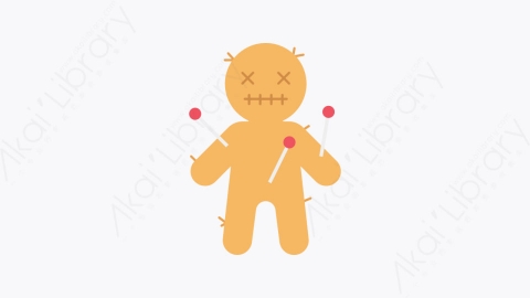 图片素材-038-伏都教娃娃voodoo_doll扁平卡通万圣节元素图标